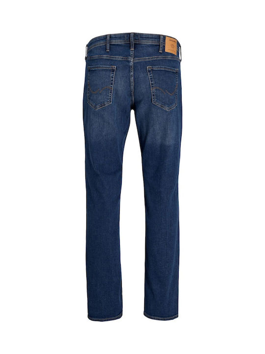 Men's Jeans Pants Elastic Slim Tapered Fit Blue