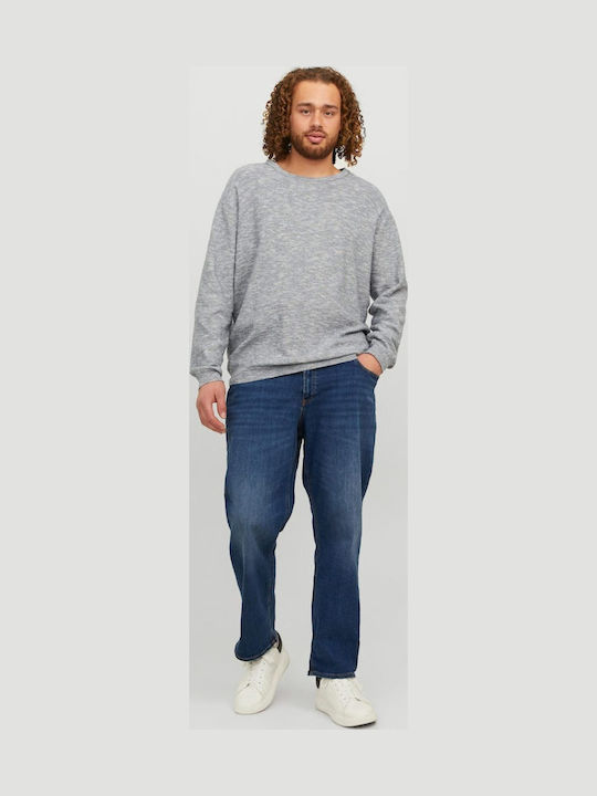 Men's Jeans Pants Elastic Slim Tapered Fit Blue