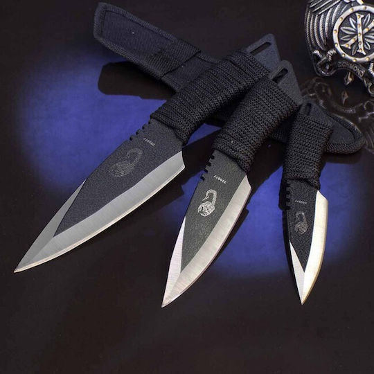 Kandar K10 Kandar K10 Μαχαίρι Μαύρο σε Θήκη Σετ 3τμχ