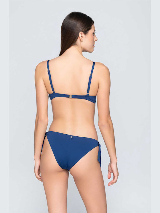 Luna Padded Bikini Bra with Adjustable Straps Navy Blue