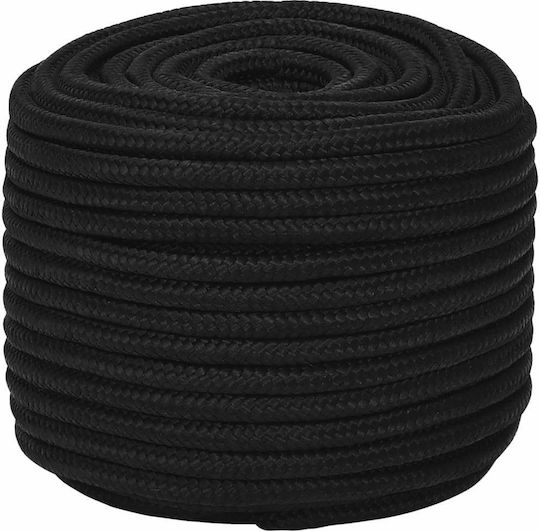 vidaXL Frânghie Diametru 14mm cu Lungime 250m Frânghie Neagră de Lucru Neagră 14mm 250m din Poliester