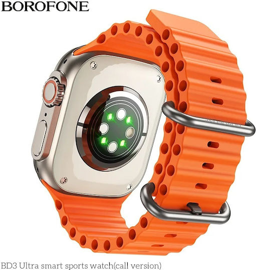 Borofone BD3 Ultra Smartwatch με Παλμογράφο (Χρυσό)