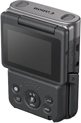 Canon Camcorder 4K UHD @ 30fps Powershot V10 Advanced Vlogging Kit Silver CMOS Sensor Recording to Memory card, Touch Screen 2" HDMI / WiFi
