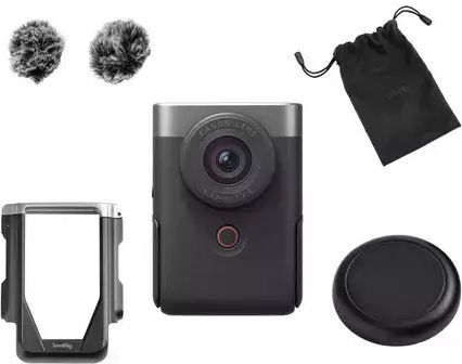 Canon Βιντεοκάμερα Powershot V10 Advanced Vlogging Kit Silber @ 30fps Αισθητήρας CMOS με Οθόνη Αφής 2" και HDMI / WiFi