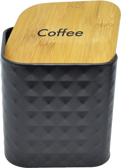 Ankor Vase General Use with Lid Metallic Black 11.5x11.5x13cm