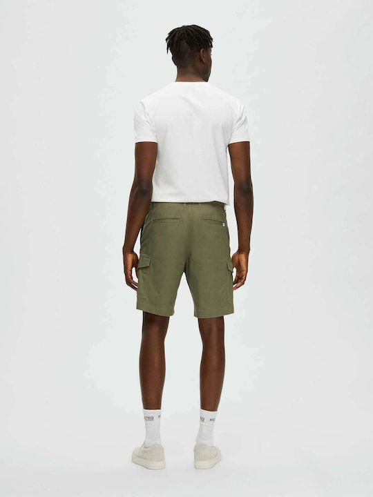 Selected Herrenshorts Cargo Deep Lichen Green