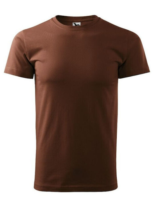 Malfini Ανδρικό Διαφημιστικό T-shirt Κοντομάνικο σε Καφέ Χρώμα