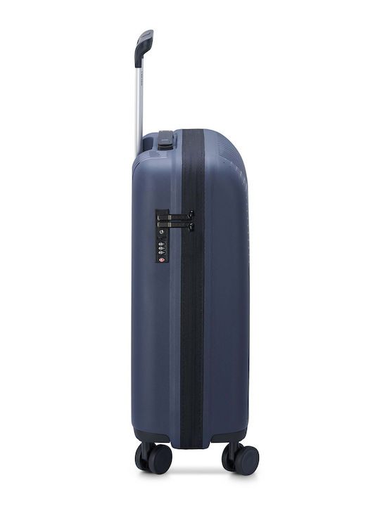 Delsey Ordener Cabin Hard Blue Suitcase With 4 Wheels Height 39cm