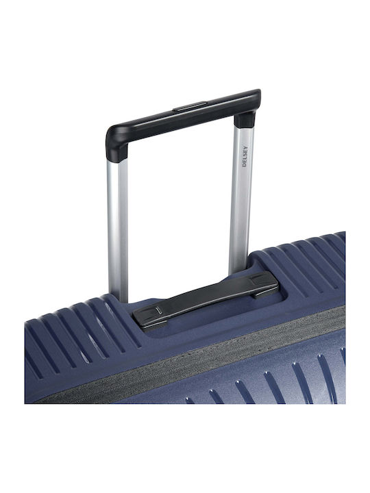 Delsey Ordener Cabin Hard Blue Suitcase With 4 Wheels Height 39cm