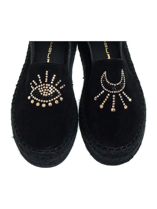 Women's Suede Espadrilles Black