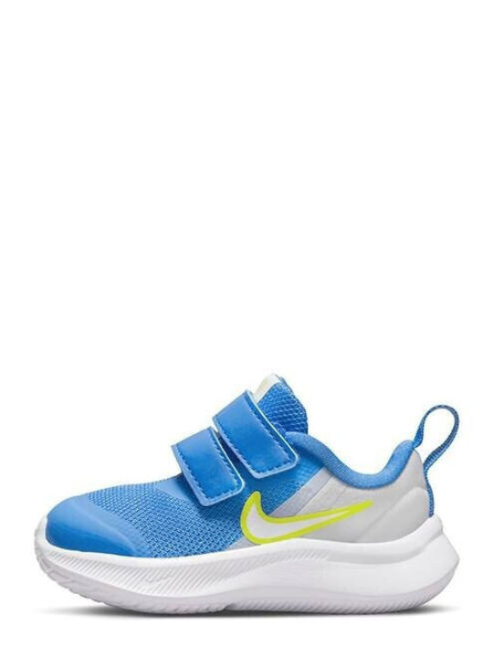 Star Runner 3 Kids Sports Shoes Running with Hoop & Loop Closure Light Blue
