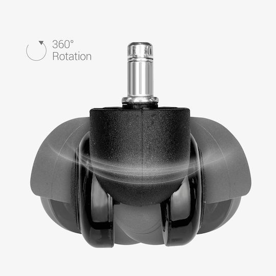 KWmobile Caster For Office Chair Plastic 5 Pieces Black