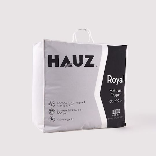 Hauz Mattress Topper Royal King Size Polyester with Elastic Straps 200x200cm
