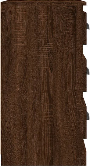Schubladen Aufbewahrung mit 3 Schubladen Brown Oak L36xB35.5xH67.5cm