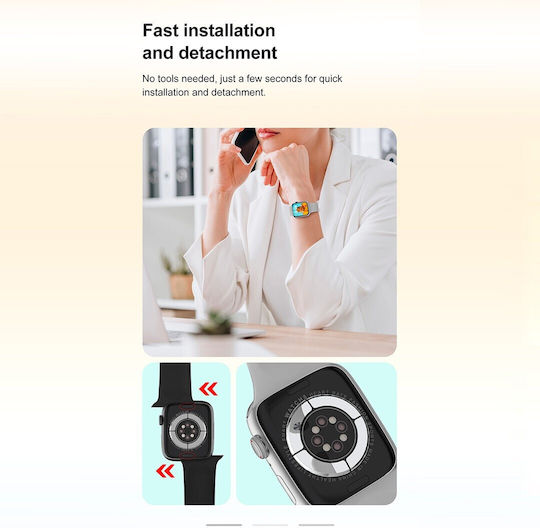 NO.1 DT8 Mini Smartwatch (Γκρι)