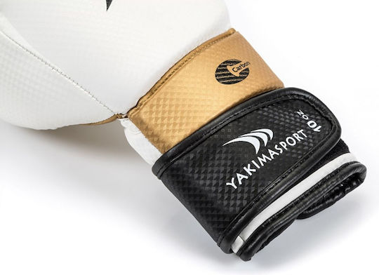 Yakimasport Lion Γάντια Πυγμαχίας από Συνθετικό Δέρμα για Αγώνα Λευκά