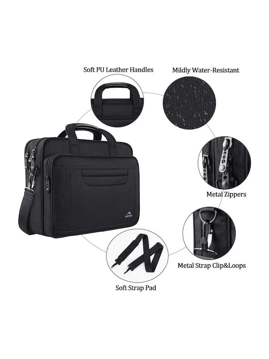 Matein Messenger Τσάντα Laptop Αδιάβροχη 17.3" σε Μαύρο χρώμα 1172