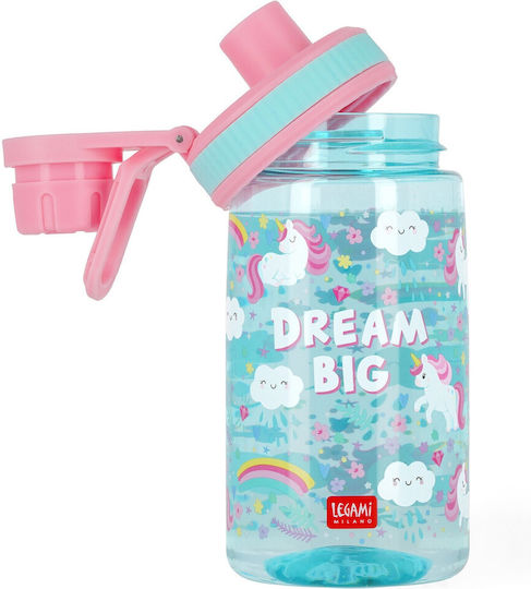 Legami Milano Unicorn Kids Water Bottle Unicorn Plastic Light Blue 400ml