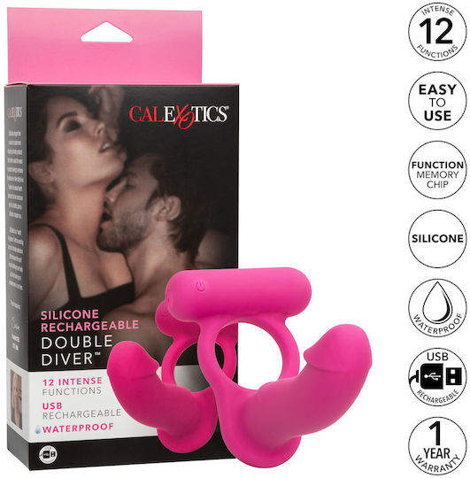 Calexotics Double Dive Δαχτυλίδι Πέους Ροζ