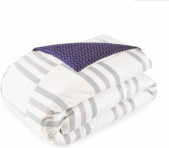 Tommy Hilfiger Cotton Duvet Cover Super King 220x240 Grid Lock White