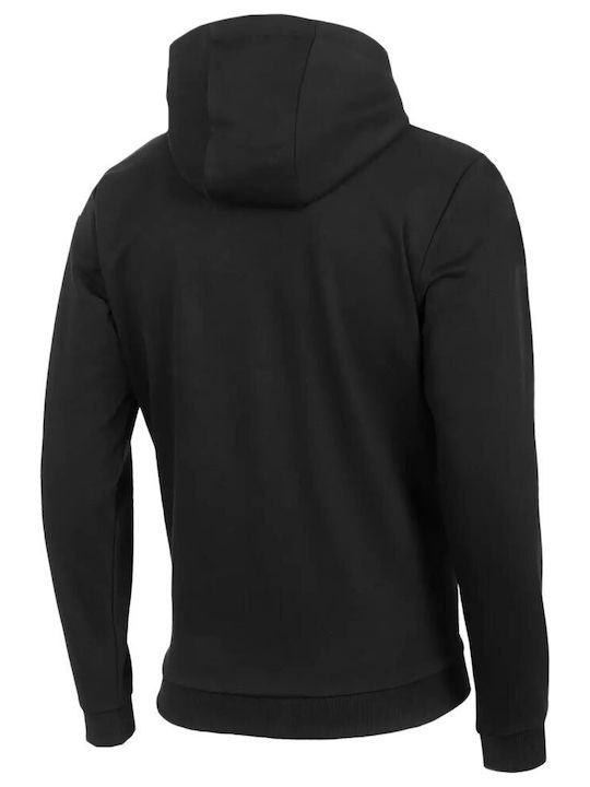 4F Herren Sweatshirt Jacke mit Kapuze Schwarz