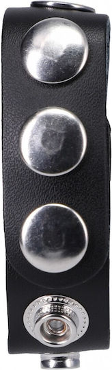 Doc Johnson Rock Solid The Leather 5 Snap Δαχτυλίδι Πέους Δερμάτινο Μαύρο