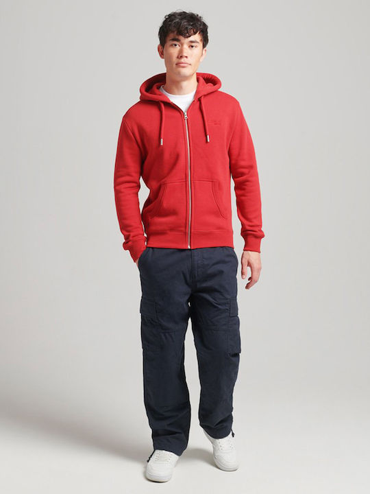 Red Hooded Cardigan