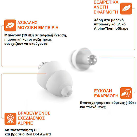 Alpine PartyPlug Ωτοασπίδες σε Διάφανο Χρώμα 111.21.655 2τμχ