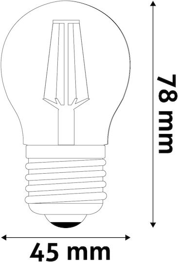 Avide ABLFMG27WW-4.9W-SHL LED-Lampe 4.9W 78mm für Fassung E27 und Form G45 Warmes Weiß 806lm