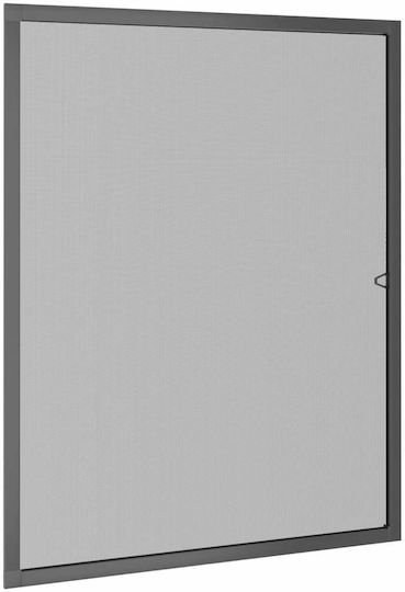 vidaXL Moskitonetz Fenster Dauerhaft aus Aluminium Grau 100x80cm