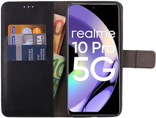 Volte-Tel Allure Magnet Clip Book Piele artificială Negru (Realme 10 Pro 5G)
