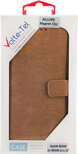 Volte-Tel Allure Magnet Clip Книга Изкуствена кожа Златист (Redmi A1 / A2)