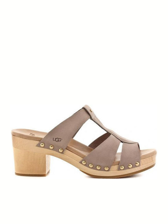 Ugg Australia Leather Women's Sandals Beige