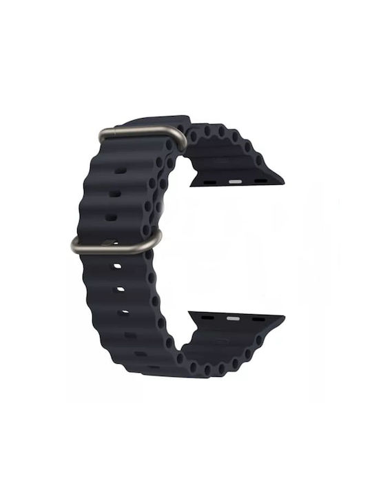 Techsuit Watchband W038 Armband Silikon Schwarz (Apple Watch 38/40/41/42mm) KF2310810