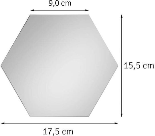 Като Огледало за Стена с Сребрист Рамка 15.5x17.5см 12бр