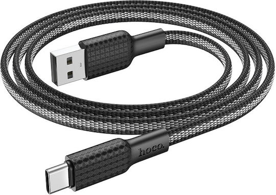 Hoco X69 Jaeger Braided USB 2.0 Cable USB-C Male - USB-A 60W Black 1m HC-X69C-BKW