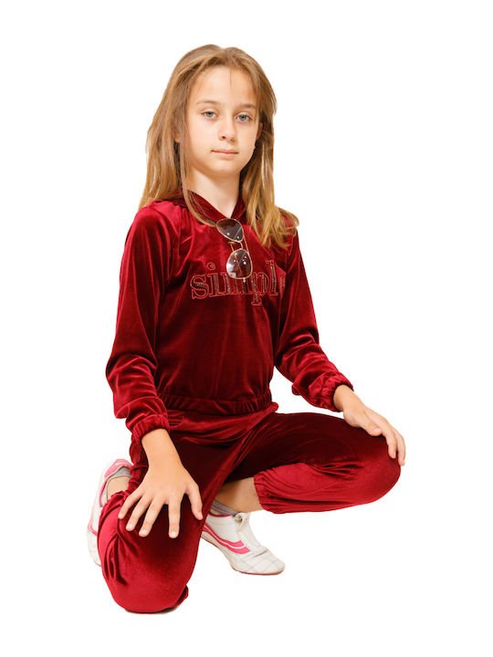 New College Kids Sweatpants Set Red 2pcs