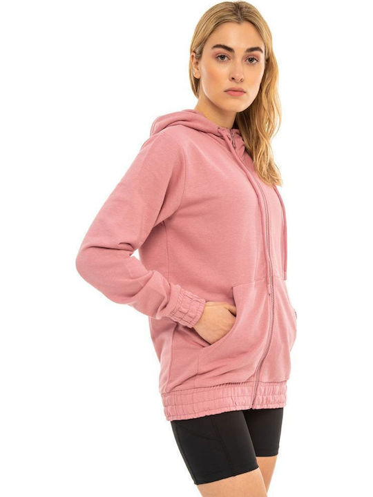 Women's Cardigan with Zipper Pink