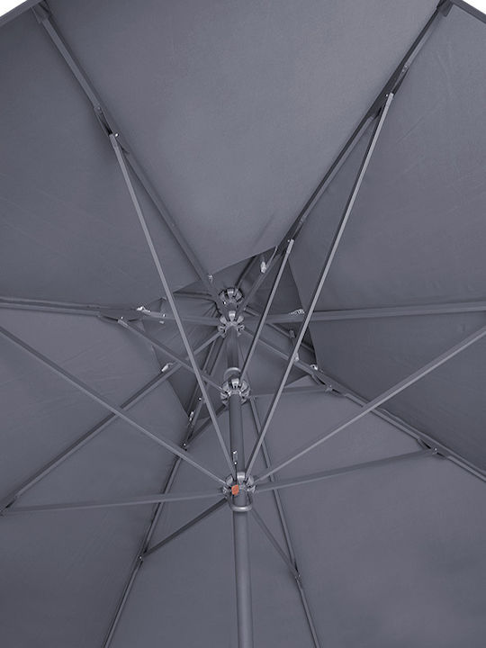 Professioneller Quadratischer Aluminium-Garten- und Terrassen-Sonnenschirm Juno Graue 3x3xHöhe 2,95 m