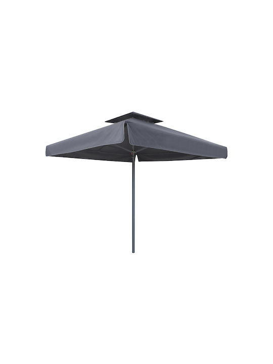 Professioneller Quadratischer Aluminium-Garten- und Terrassen-Sonnenschirm Juno Graue 3x3xHöhe 2,95 m