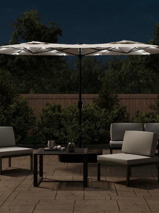 Round Metal White 3.16x2.4m Garden & Terrace Parasol