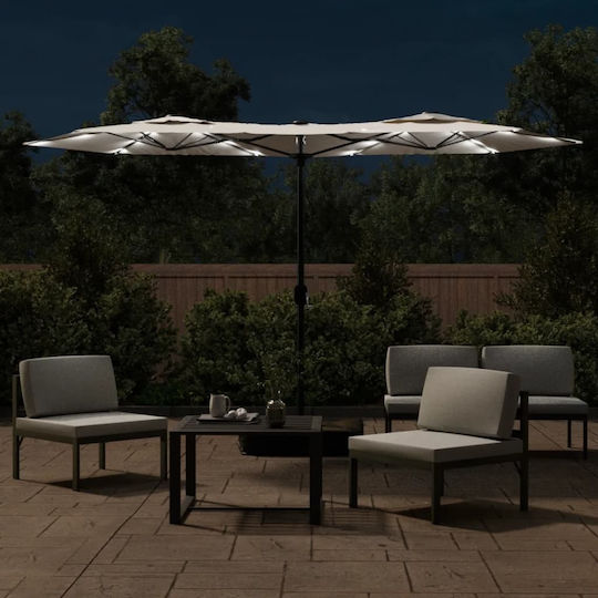 Umbrelă Rotundă Metalică Albă Φ3.16xÎ2.4m