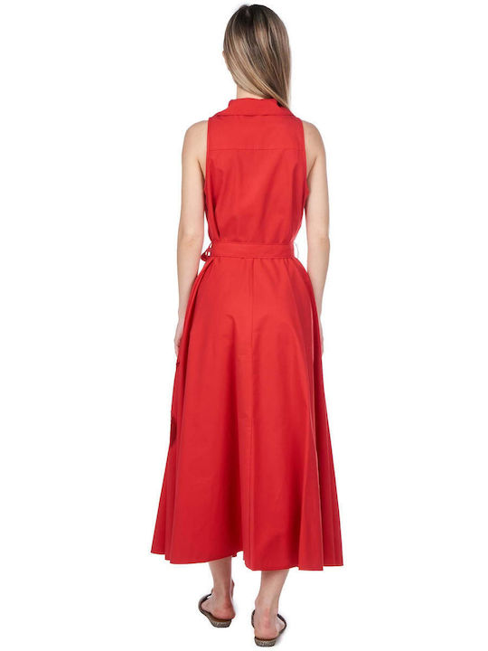 Beatrice Sommer Midi Hemdkleid Kleid Rot