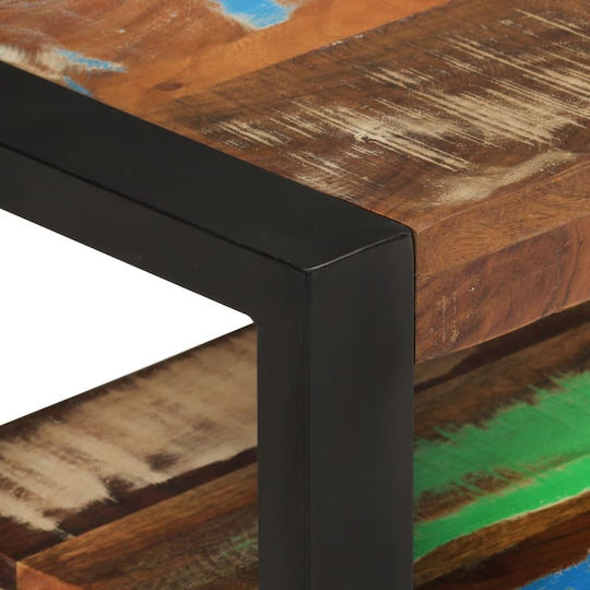 TV Stand from Metal and Solid Wood Multicolour M120xL30xH45cm