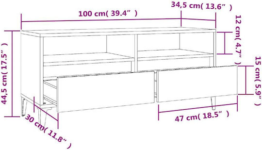 Έπιπλο Τηλεόρασης Λευκό Μ100xΠ34.5xΥ44.5cm