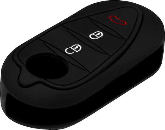 Car Key Cover Case made of with 3 Buttons for Alfa Romeo in Black Color