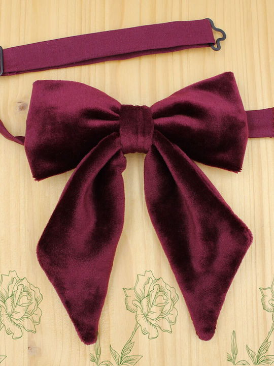 JFashion Velour Handmade Bow Tie Burgundy JFashion Velour Handmade Bow Tie Burgundy