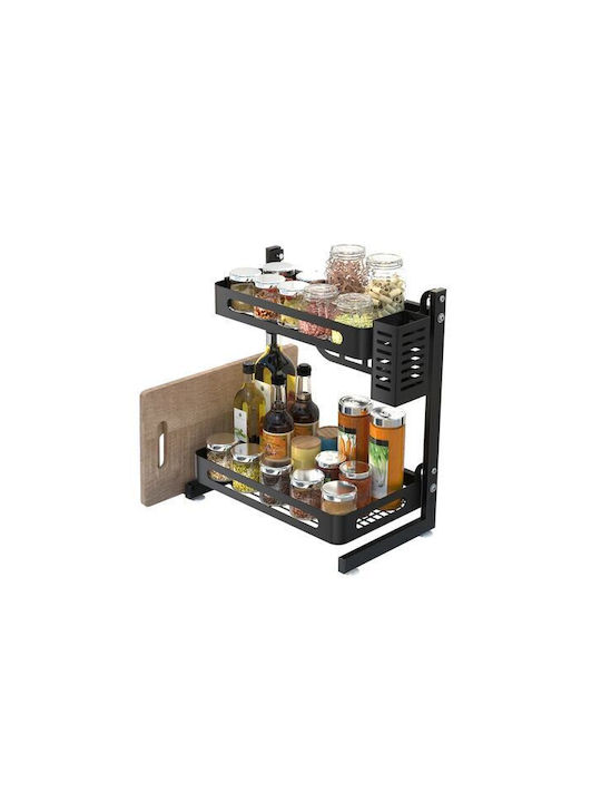 Kitchen Organizer Racks Metallic in Black Colour 22.5x45x42.5cm