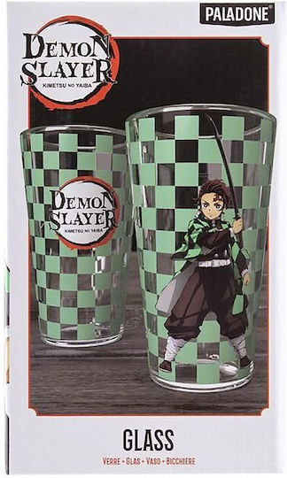 Paladone Demon Slayer Glass Water made of Glass in Green Color 450ml