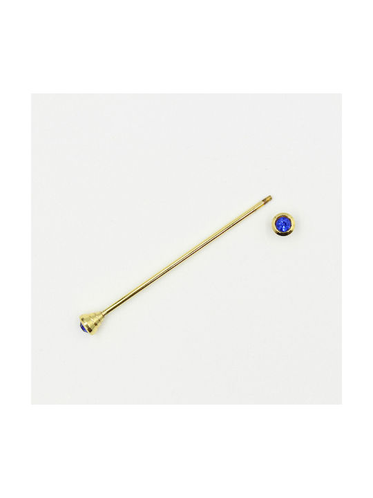 Gold Pin For Shirtshirt Collars Blue Crystal